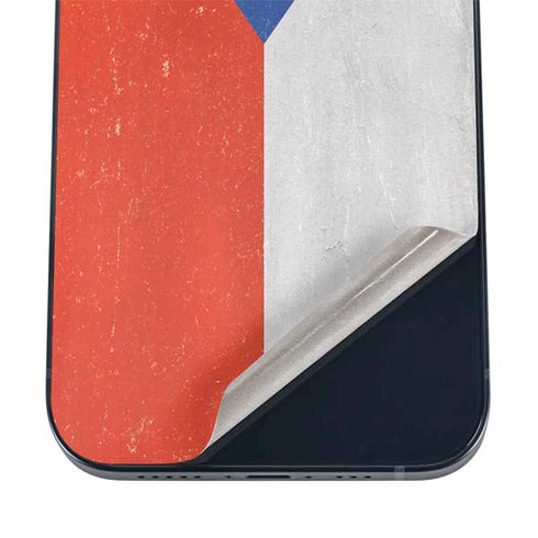 Czech Republic Flag Distressed iPhone 16 Skin